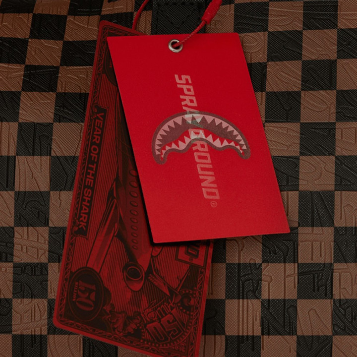 Sprayground Zaino Check 2 Emboss Shark Moro