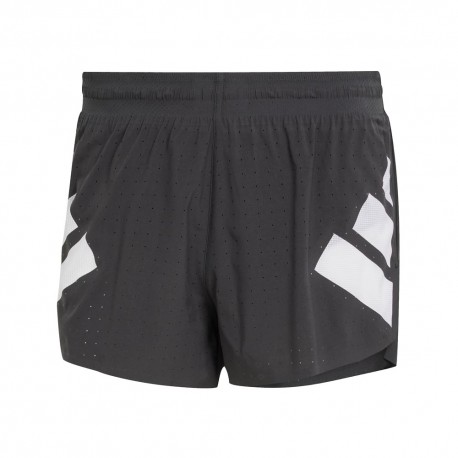 ADIDAS Pantaloncini Running Split Road To Records Nero Bianco Uomo