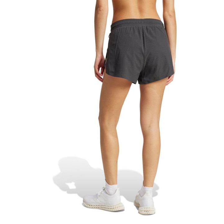 ADIDAS Pantaloncini Running Split Road To Records Nero Bianco Donna