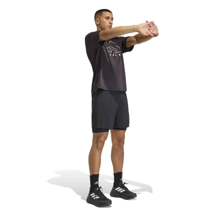 ADIDAS Pantaloncini Running Adi365 Basic 2In1 Nero Uomo