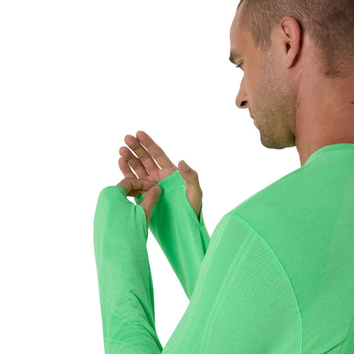 Asics Crop Top Running Road Seamless Ls  Vital Verde Illuminate Verde Uomo