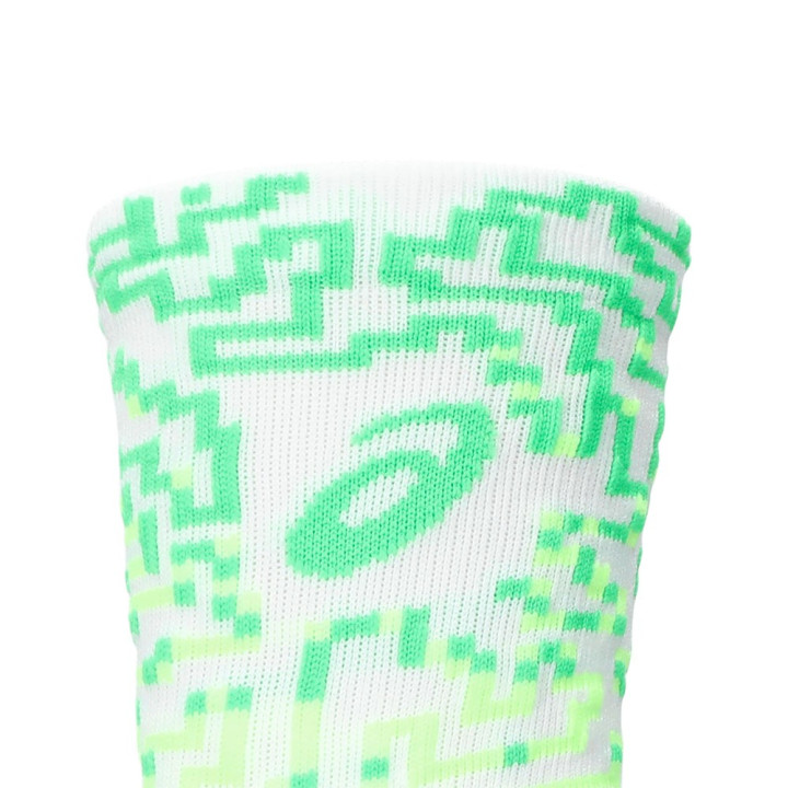 Asics Performance Run Sock Crew Brilliant Bianco Illum. Verde