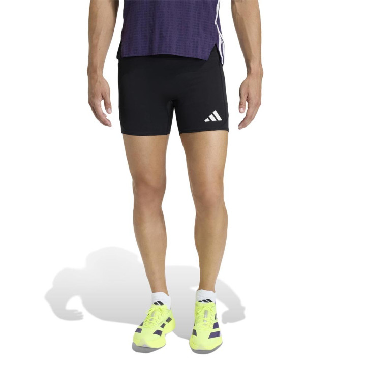 ADIDAS Pantaloncini Running Tight Adizero Nero Bianco Uomo
