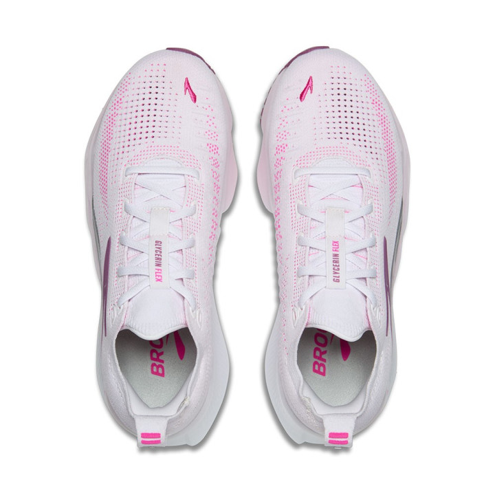 Brooks Glycerin Flex Bianco Cyber Rosa - Scarpe Running Donna