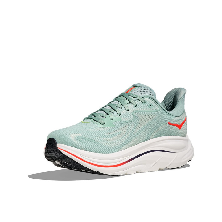 Hoka Clifton 10 Sage Neaon Flame - Scarpe Running Uomo