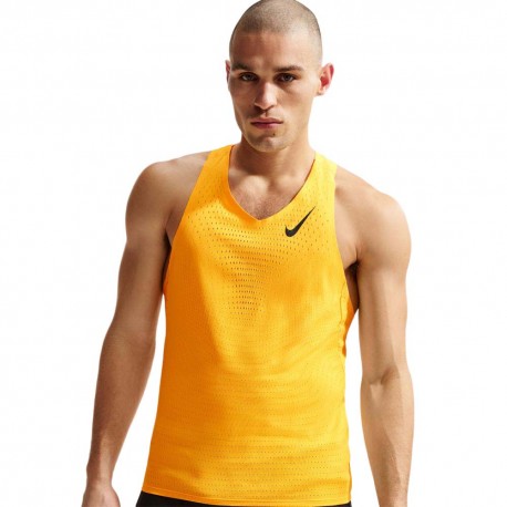 Nike Canotta Running Aeroswift Laser Arancio Nero Uomo