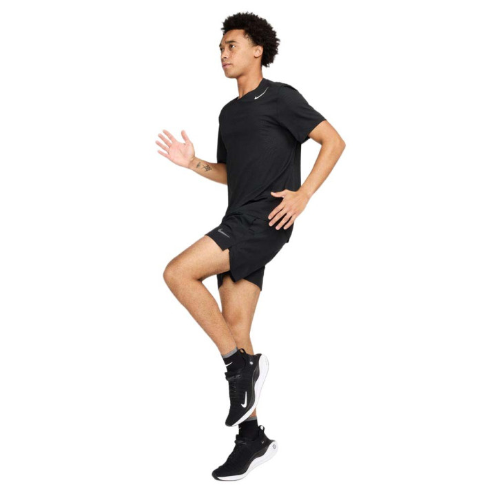 Nike Pantaloncini Running Df Challenger 5" 2In1 Nero Argento Uomo