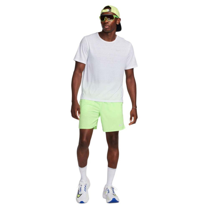 Nike Pantaloncini Running Df Challenger 7" Lime Blast Argento Uomo