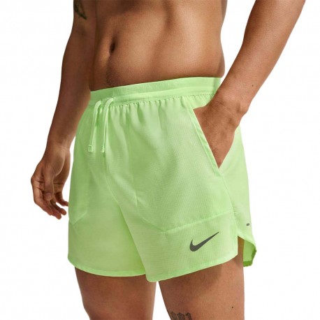 Nike Pantaloncini Running Stride 5" Lime Blast Argento Uomo