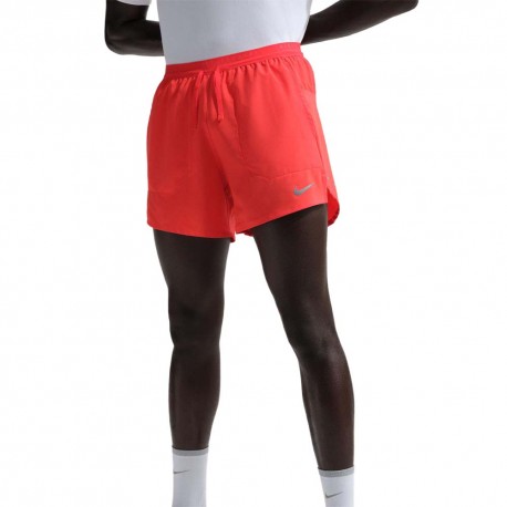 Nike Pantaloncini Running Stride 5" Lt Crimson Argento Uomo