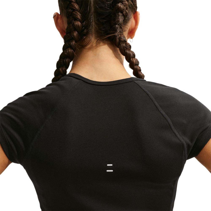 Nike T-Shirt Running Tempo Swoosh Nero Bianco Donna