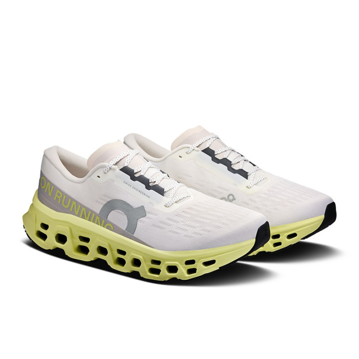 On Cloudmonster 3 Ivory Limelight - Scarpe Running Uomo