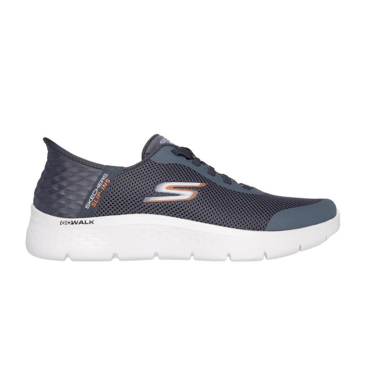 Skechers Go Walk Flex Hands Up Slip Ins Grigio Arancio - Sneakers Uomo