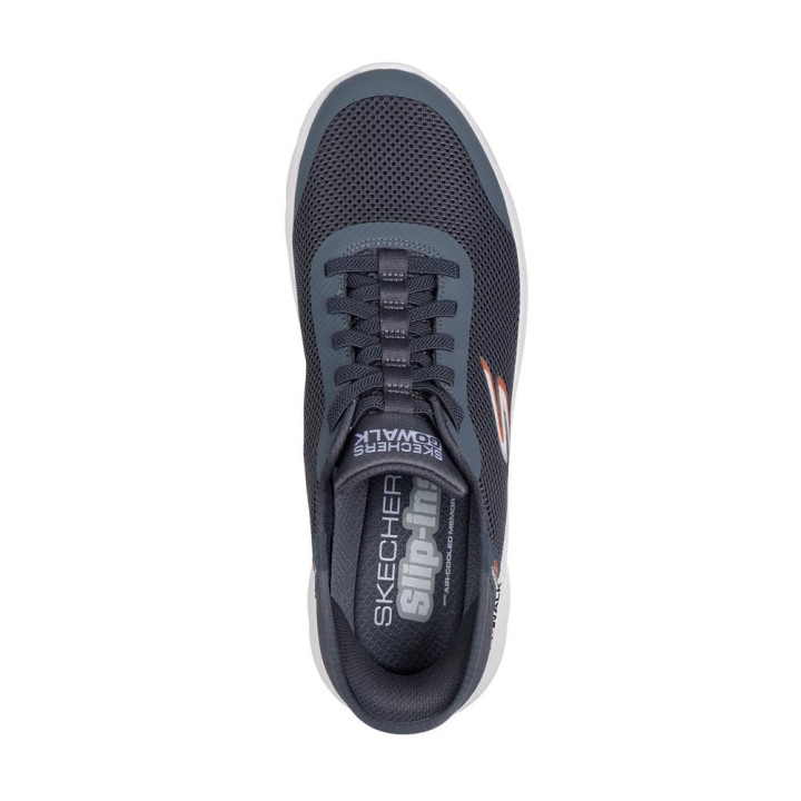 Skechers Go Walk Flex Hands Up Slip Ins Grigio Arancio - Sneakers Uomo