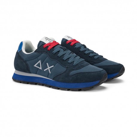 Sun 68 Tom Solid Nylon Navy Bianco - Sneakers Uomo