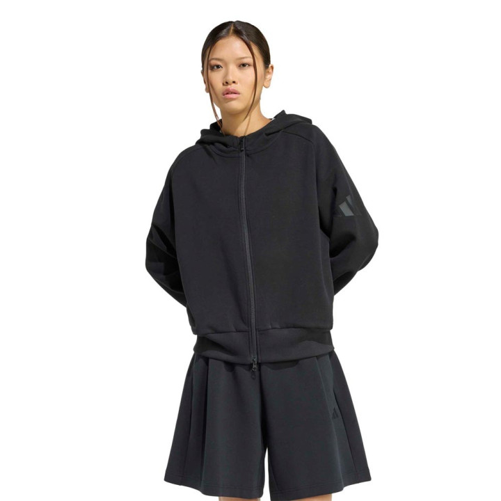 ADIDAS Felpa Palestra Con Cappuccio Soft Lux Nero Donna