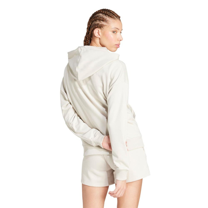 ADIDAS Felpa Palestra Con Cappuccio Logo Beige Donna