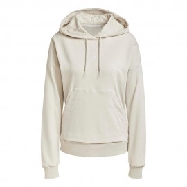 ADIDAS Felpa Palestra Con Cappuccio Logo Beige Donna