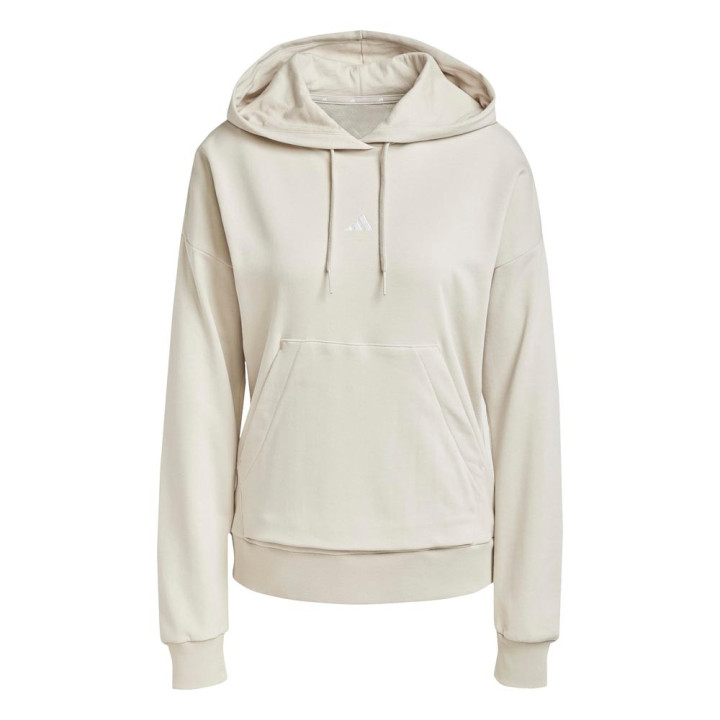 ADIDAS Felpa Palestra Con Cappuccio Logo Beige Donna