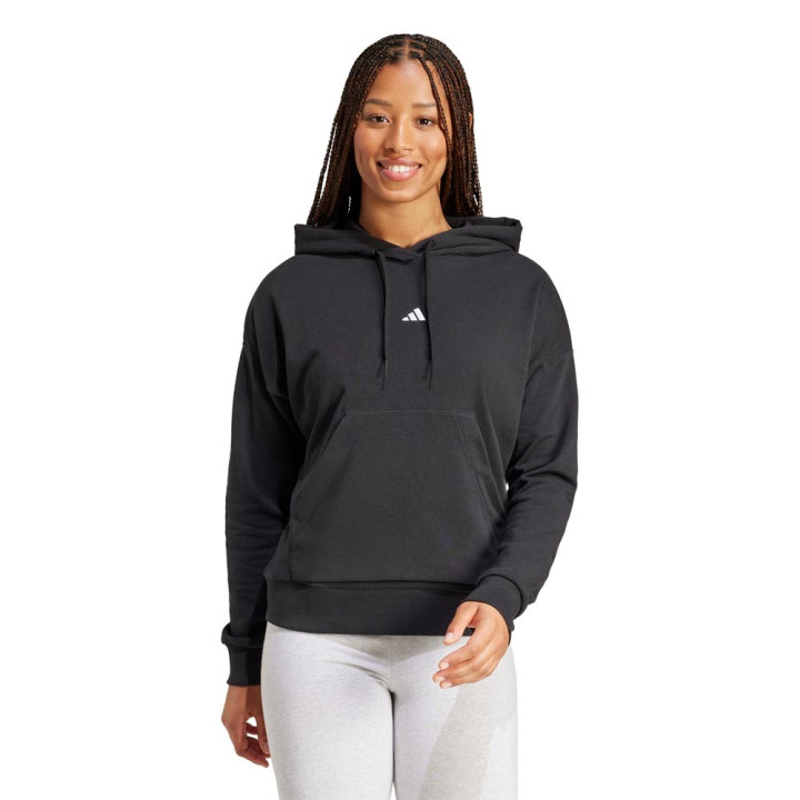 ADIDAS Felpa Palestra Con Cappuccio Logo Nero Donna