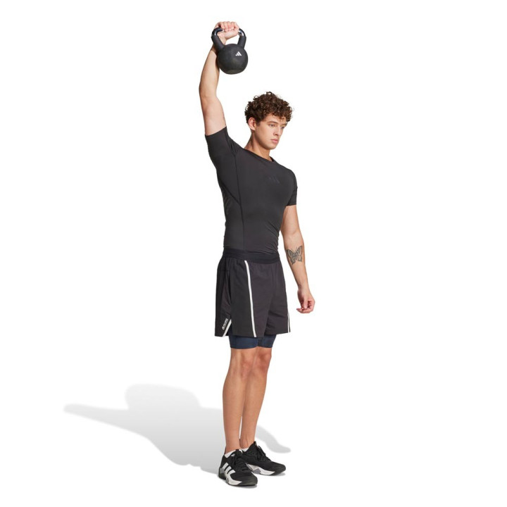ADIDAS Maglietta Palestra Techfit Nero Uomo