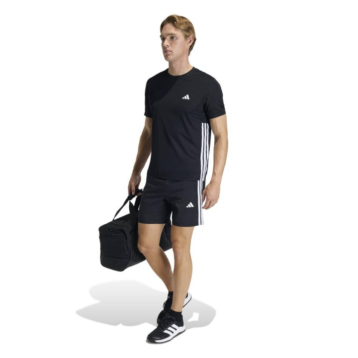 ADIDAS Maglietta Palestra Tristripe Nero Uomo