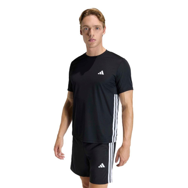 ADIDAS Maglietta Palestra Tristripe Nero Uomo