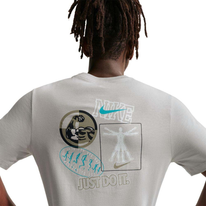 Nike Maglietta Palestra Train Stickers Grigio Uomo