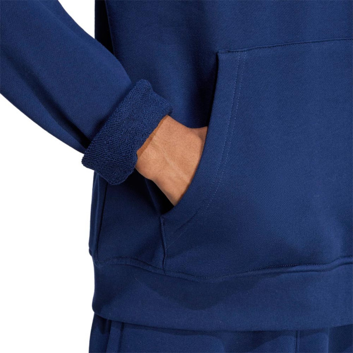 ADIDAS Originals Trefoil Essentials Felpa Con Cappuccio Logo Piccolo Blu Uomo