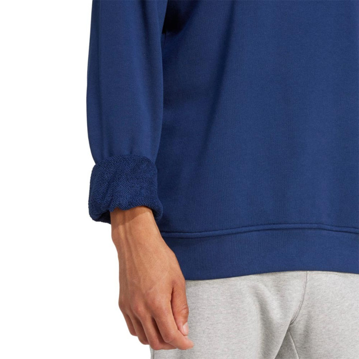 ADIDAS Originals Trefoil Essentials Felpa Girocollo Logo Piccolo Blu Uomo