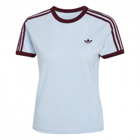 ADIDAS Originals 3 Stripes T-Shirt Azzurro Donna