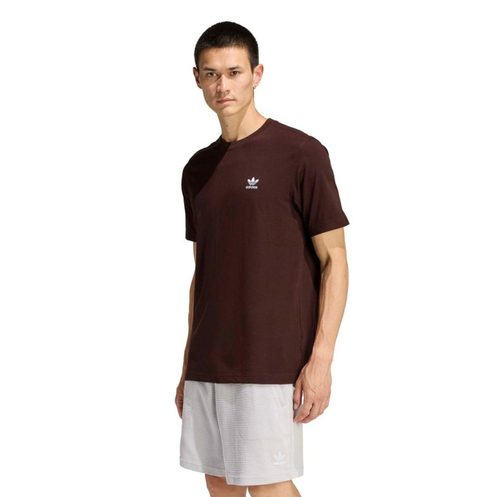 ADIDAS Originals Trefoil Essentials T-Shirt Logo Piccolo Moro Uomo