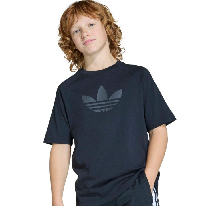 ADIDAS Originals Maglietta Palestra Logo Tono Su Tono Nero Bambino