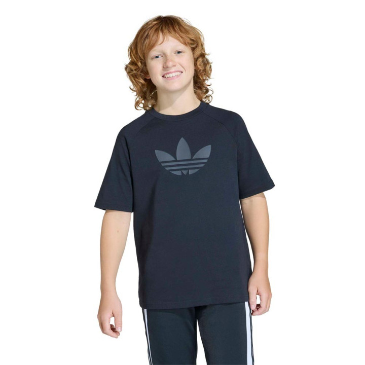 ADIDAS Originals Maglietta Palestra Logo Tono Su Tono Nero Bambino
