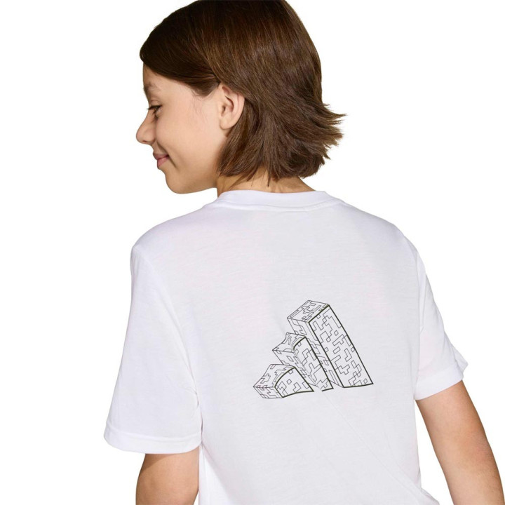 ADIDAS Maglietta Palestra Minecraft Bianco Bambino