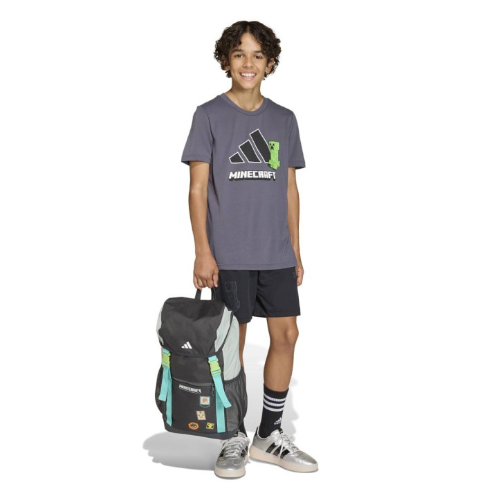 ADIDAS Maglietta Palestra Minecraft Logo Nero Bambino