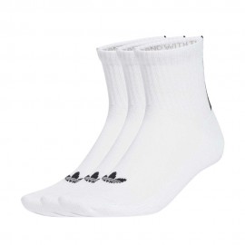 Quarter 3 Back Stripes Calza Quarter 3 Pack bianco