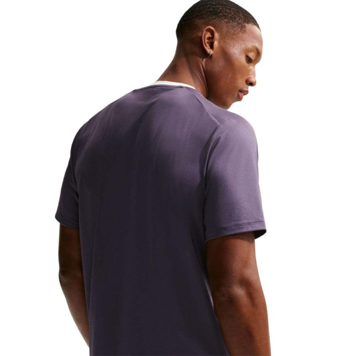 Nike T-Shirt Tennis Court Advantage Dark Raisin Volt Uomo