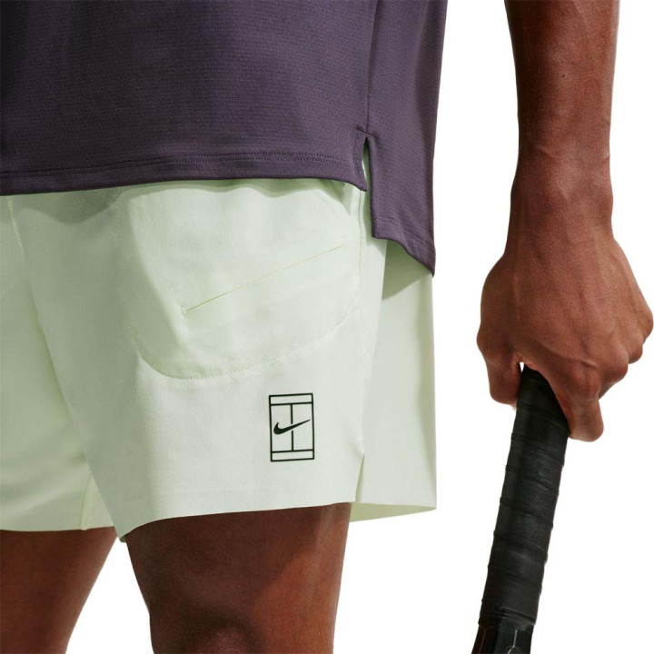 Nike Short Tennis Court Advantage Volt Tint Nero Uomo