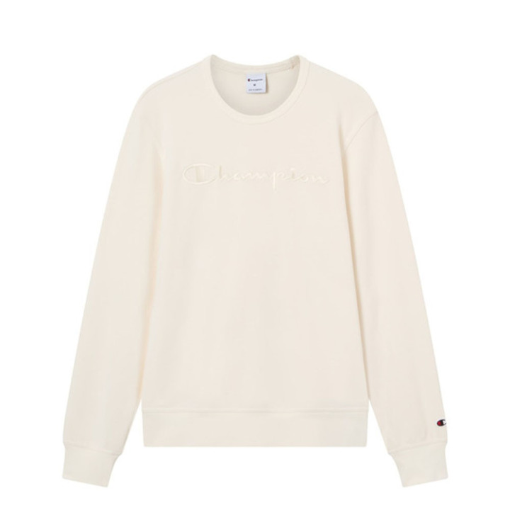 Champion Felpa Girocollo Logo Tonale Latte Uomo