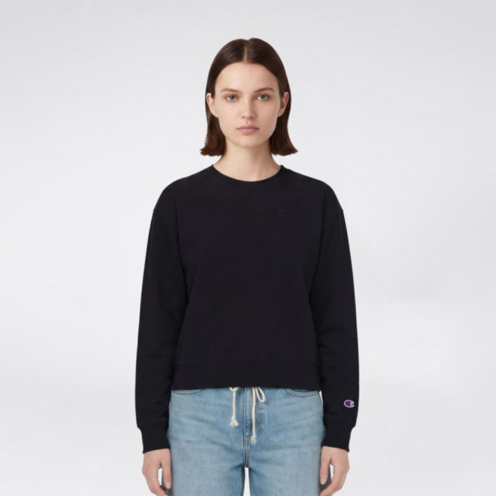 Champion Felpa Girocollo Nero Donna