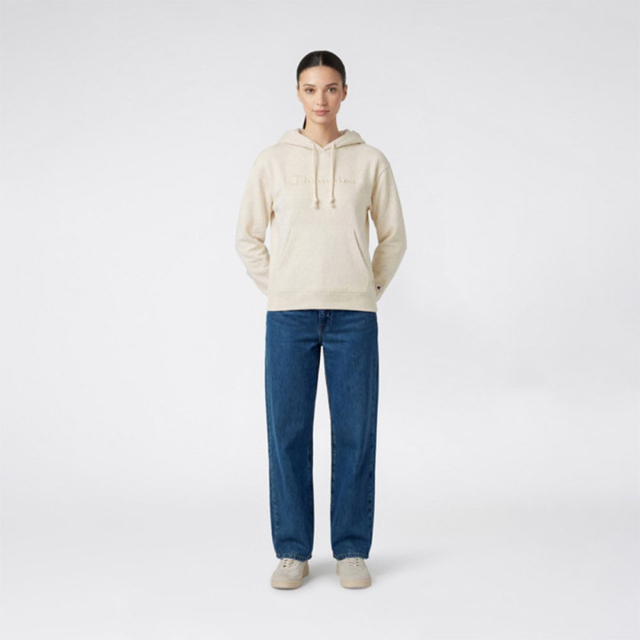Champion Felpa Logo Tonale Grigio Donna