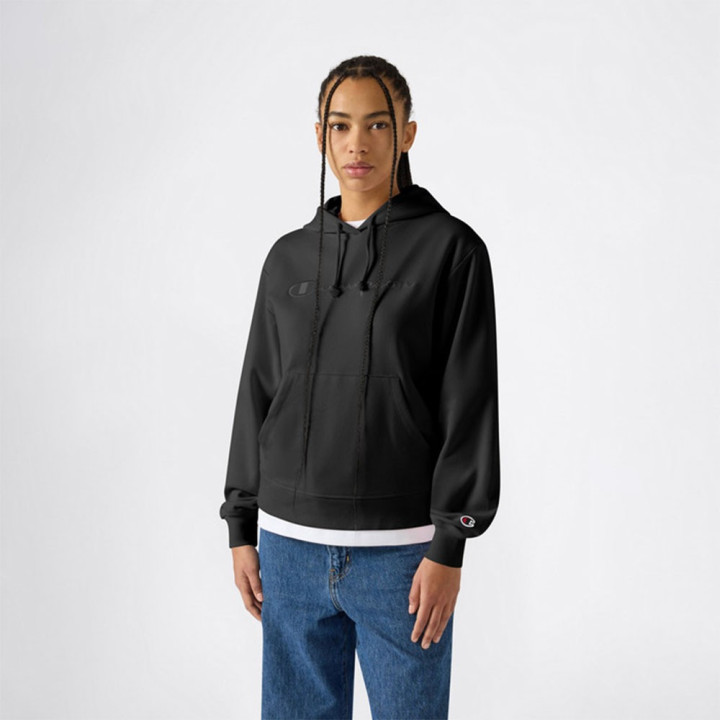 Champion Felpa Logo Tonale Nero Donna