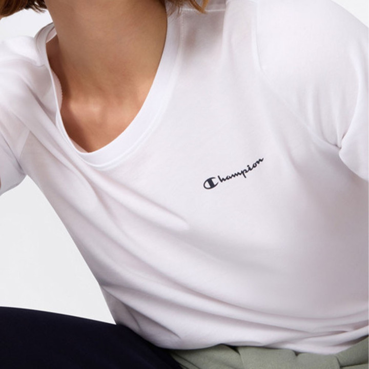 Champion T-Shirt Logo Piccolo Bianco Donna