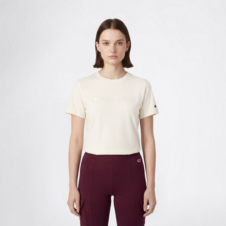 Champion T-Shirt Logo Tonale Bianco Donna