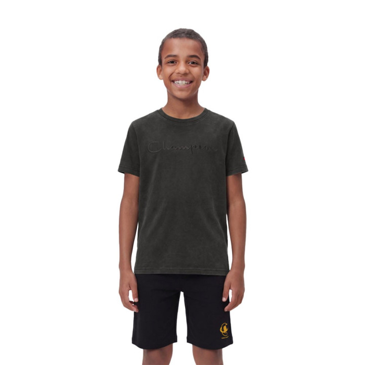 Champion Maglietta Palestra Logo Tonale Nero Bambino