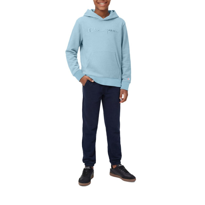 Champion Felpa Palestra Con Cappuccio Logo Tonale Azzurro Bambino