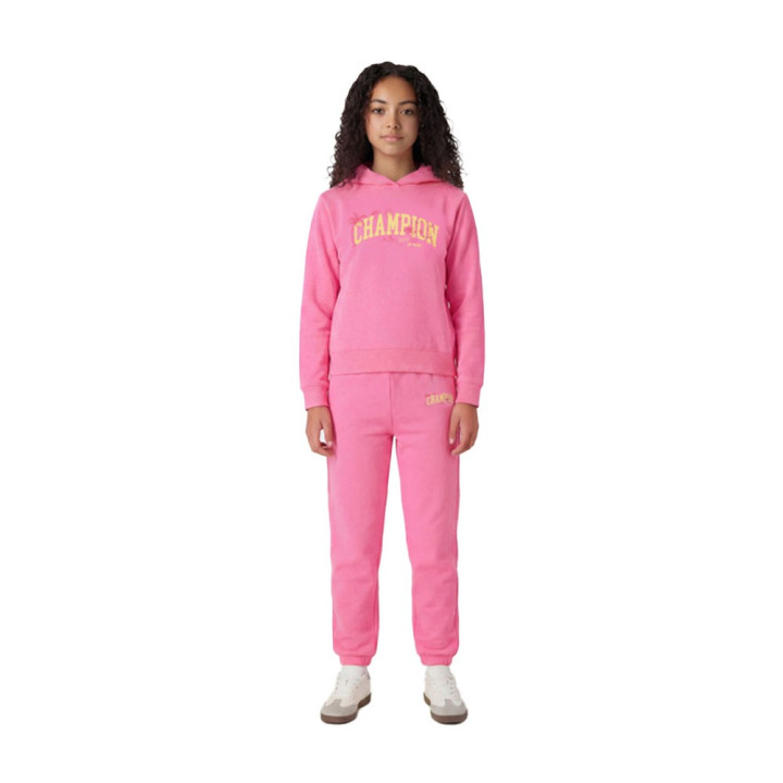 Champion Felpa Palestra Con Cappuccio Rosa Bambina