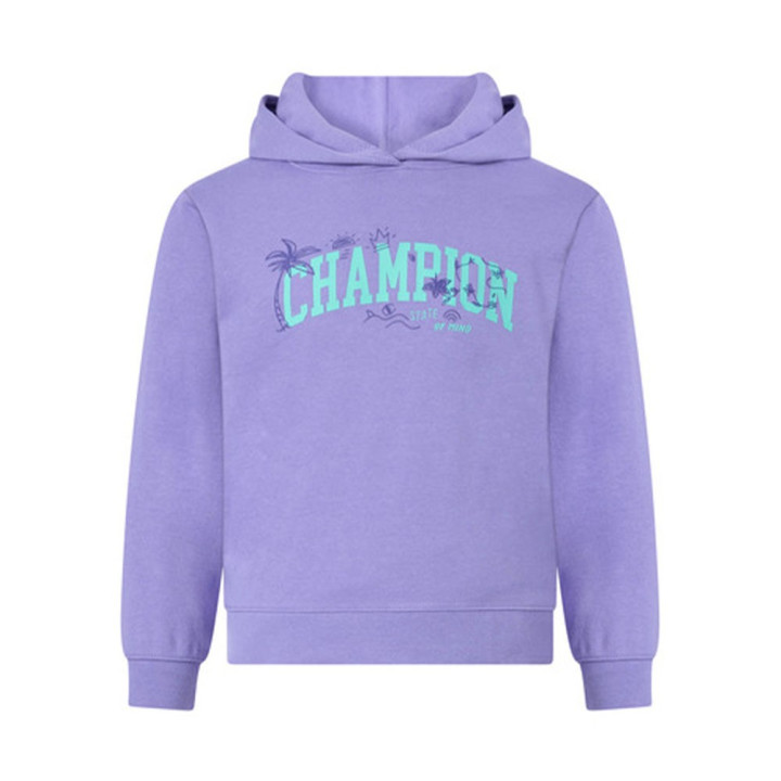 Champion Felpa Palestra Con Cappuccio Viola Bambina