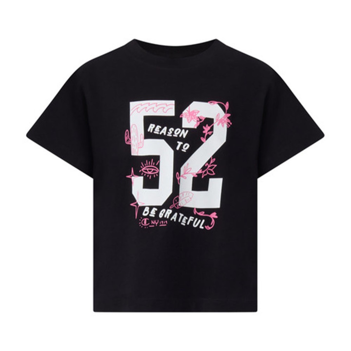 Champion Maglietta Palestra Logo Nero Bambina